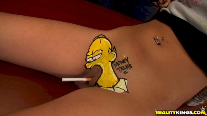 Cigarette Homer Simpson Pussy Tattoo Smoking Tattoo She Loves The